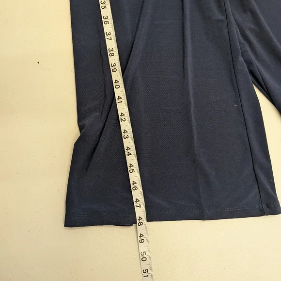 Attitudes by Renee Navy Jumpsuit Size S Sleeveless Wide Leg Stretch Romper - Picture 6 of 7